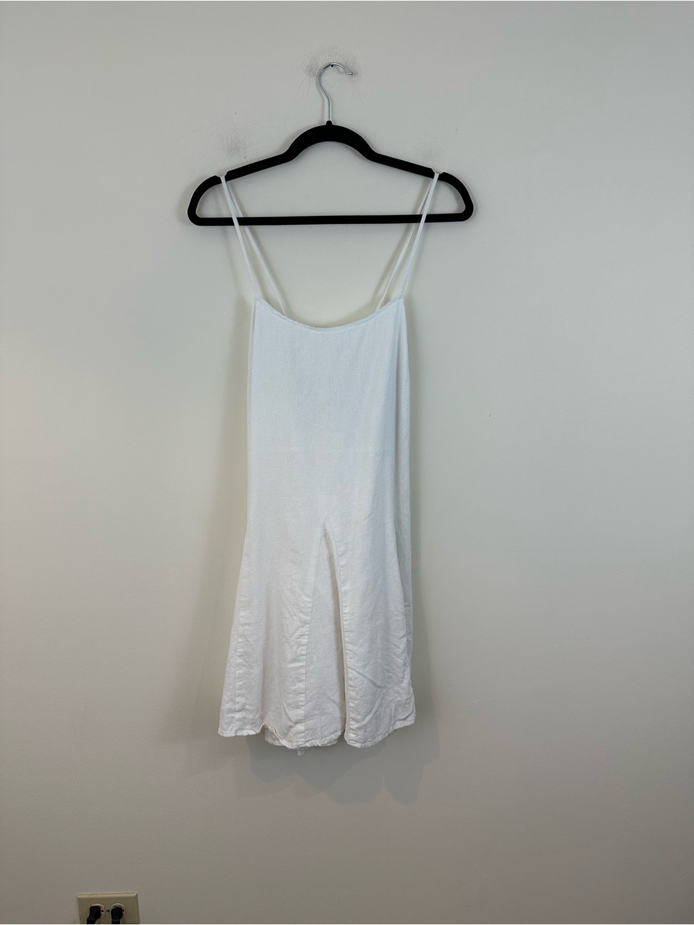 A New Day White Linen Blend A-Line Strappy Mini Dress Size Large Women's